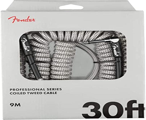Fender Professional Series Tweed Coiled Instrument Cable (Straight/Angle,30ft)