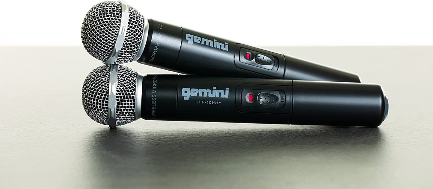 Gemini Sound UHF - 02M Professional Audio DJ Equipment Superior Single Channel Dual 2 Wireless Handheld Microphones Receiver System - electronicsexpo.com - Microphones