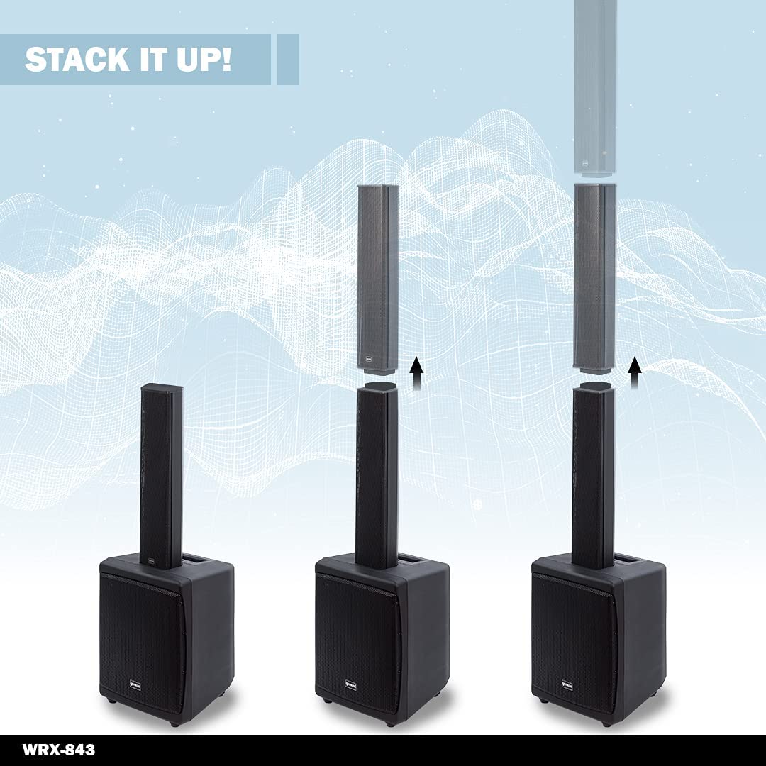 Gemini Sound WRX - 843 Professional Audio Bluetooth 78" Tall Column Line Array PA Speakers, 8" Subwoofer - electronicsexpo.com - Powered + PA Speakers