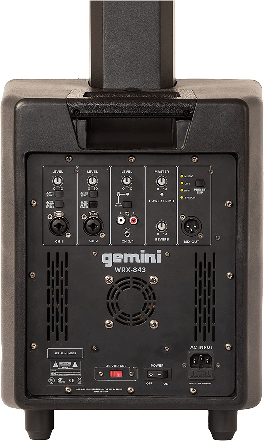 Gemini Sound WRX - 843 Professional Audio Bluetooth 78" Tall Column Line Array PA Speakers, 8" Subwoofer - electronicsexpo.com - Powered + PA Speakers