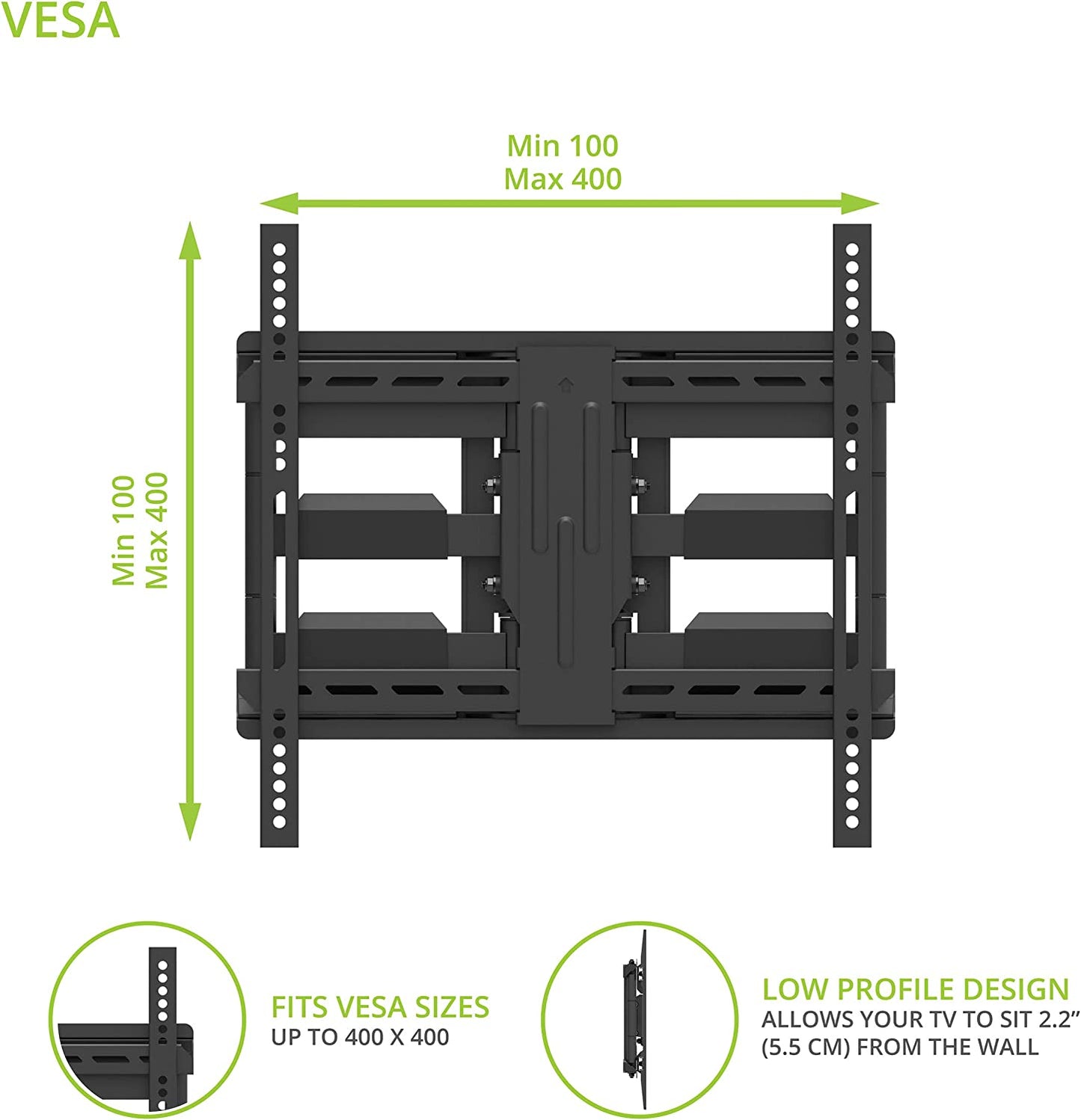 Kanto LX600SW Full-Motion Steel Stud TV Mount - electronicsexpo.com-TV Wall Mounts