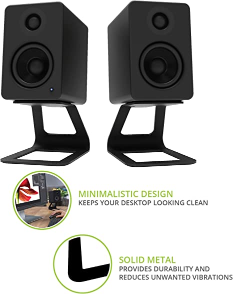 Kanto SE2 Elevated Desktop Speaker Stands for Small Speakers & Compact 2”- 3” Studio Monitors (Pair) - electronicsexpo.com-Speaker Stands & A/V Racks
