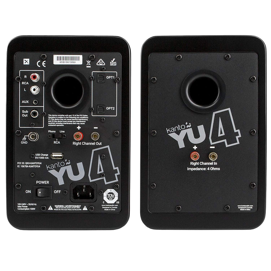 Kanto YU4 Powered Speakers with Bluetooth and Phono Preamp (Pair) - electronicsexpo.com - Powered Speakers