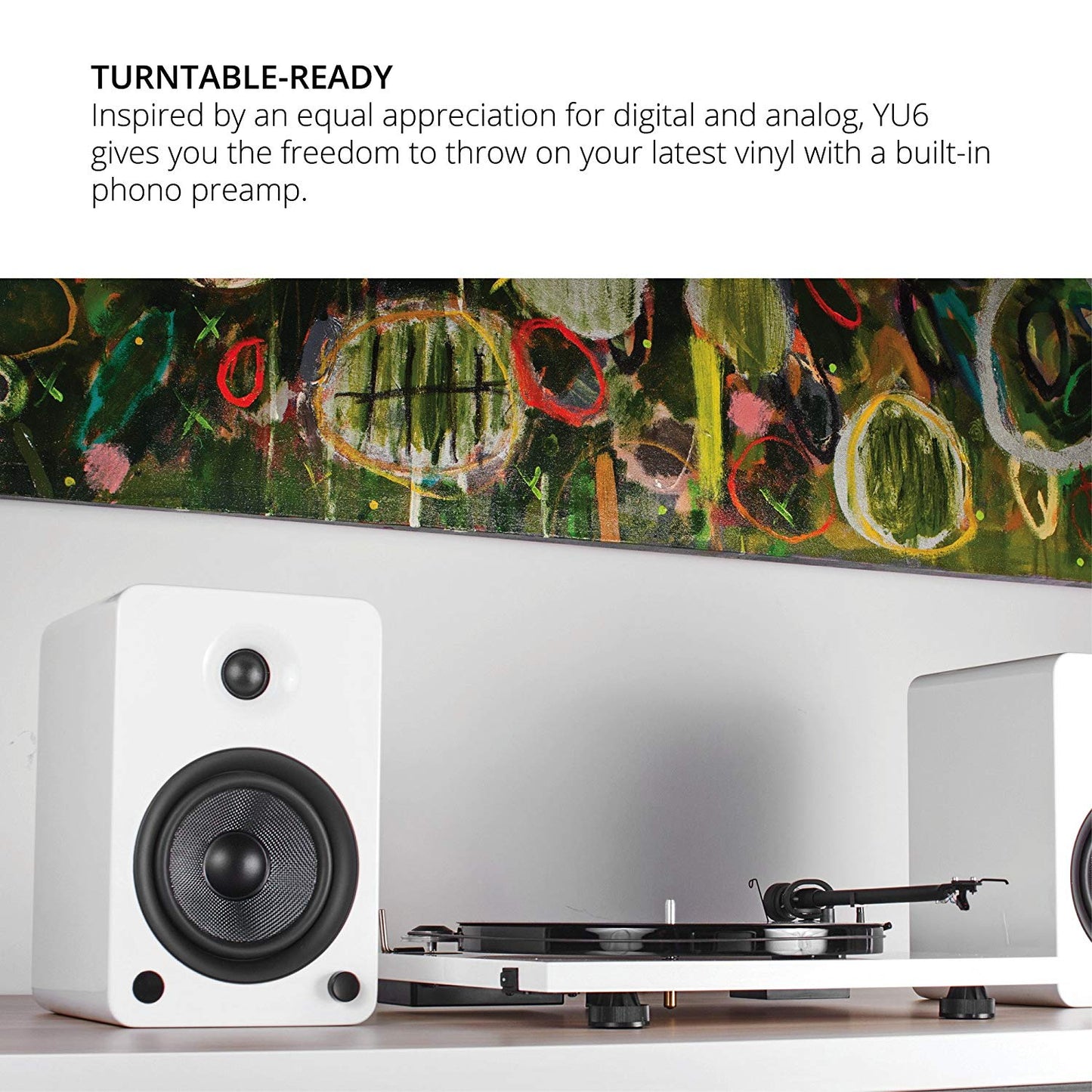 Kanto YU6 Powered Speakers with Bluetooth and Phono Preamp (Gloss White) - electronicsexpo.com - Bluetooth Speakers