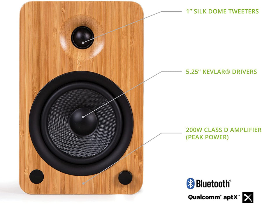Kanto YU6 Powered Speakers with Bluetooth and Phono Preamp (Bamboo)