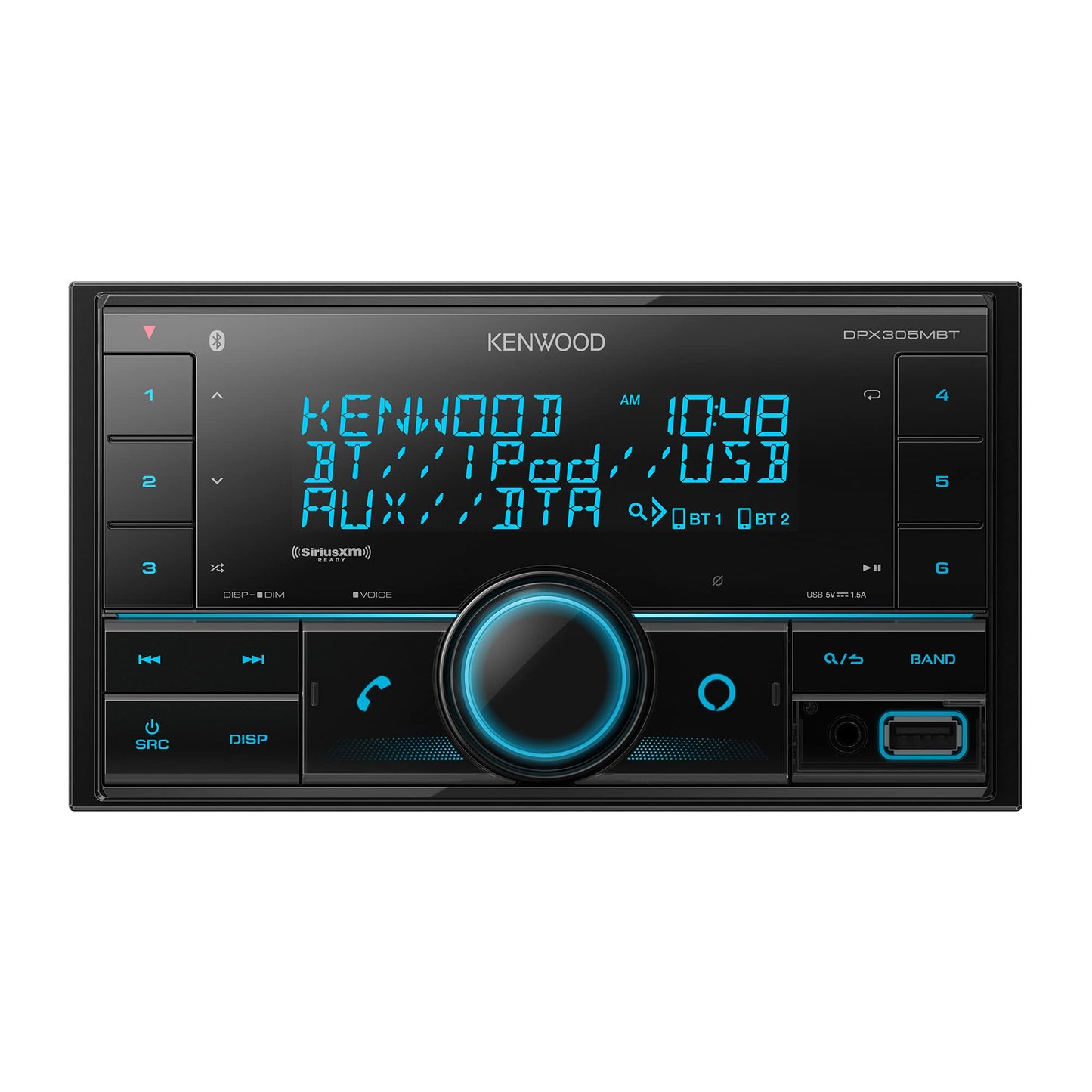 Kenwood DPX305MBT Double DIN In - Dash Digital Media Receiver (Open Box) - electronicsexpo.com - Car Stereo Receivers