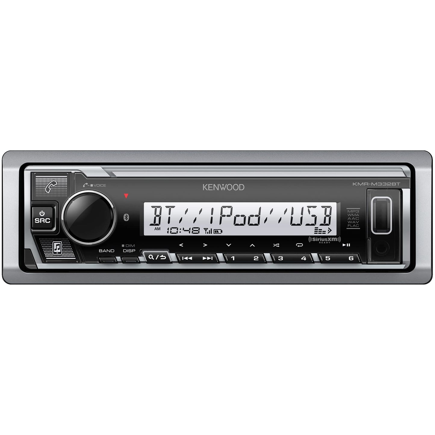 Kenwood KMR - M332BT Marine Single - Din Digital Media Receiver (Open Box) - electronicsexpo.com - Marine Audio