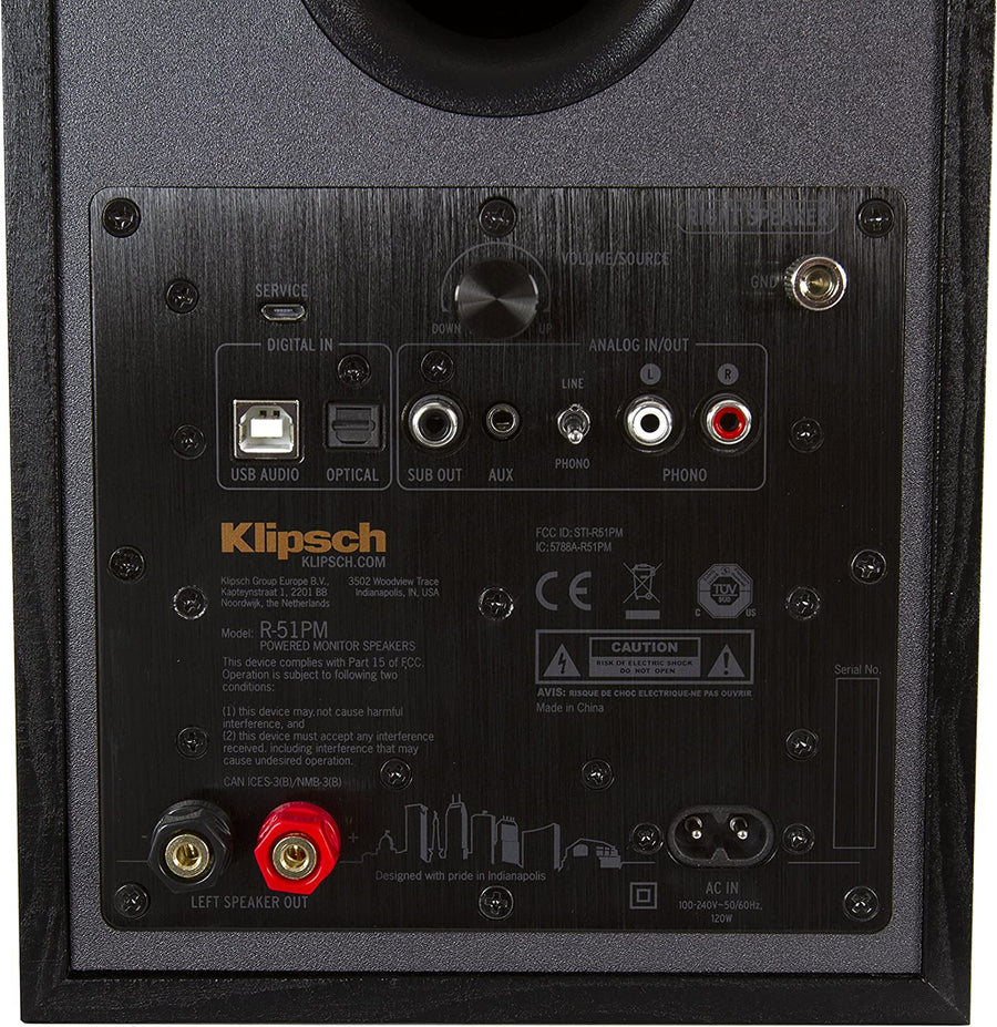 Klipsch R - 51PM Powered Bookshelf Speakers Pair (Certified Refurbished) - electronicsexpo.com - Bookshelf Speakers