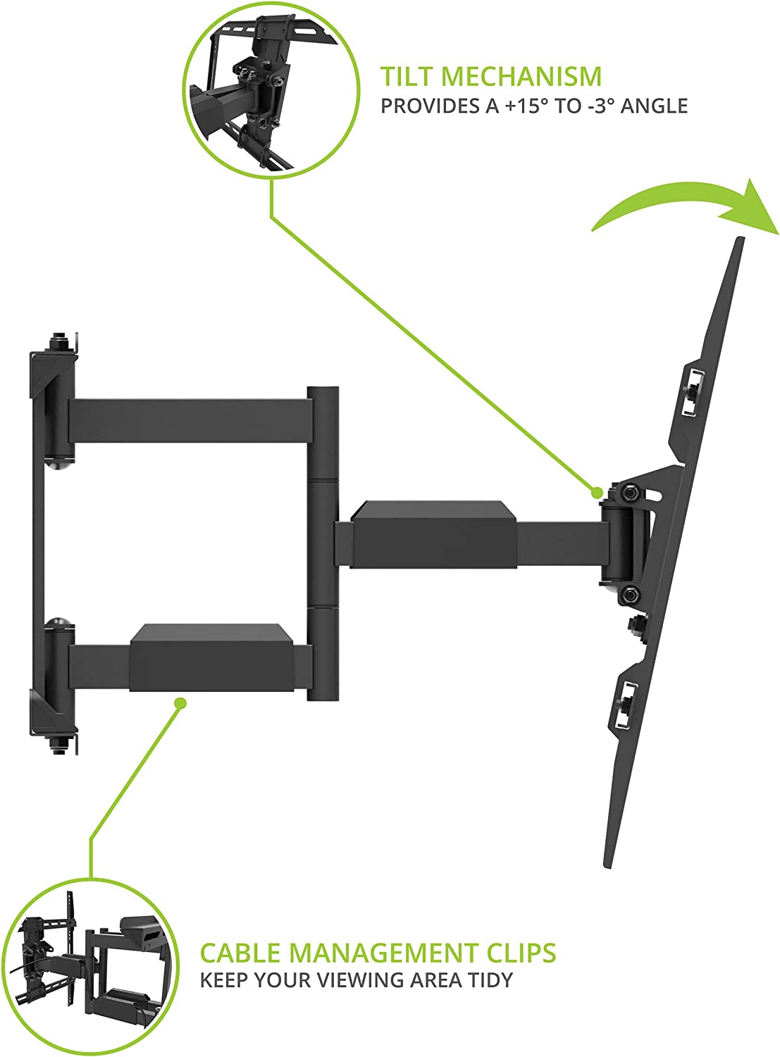 Kanto LX600SW Full-Motion Steel Stud TV Mount
