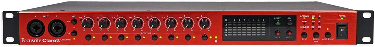 Focusrite Clarett OctoPre with 8 Air-Enabled Mic Pres and 8 Analog Inputs, 8-Channel