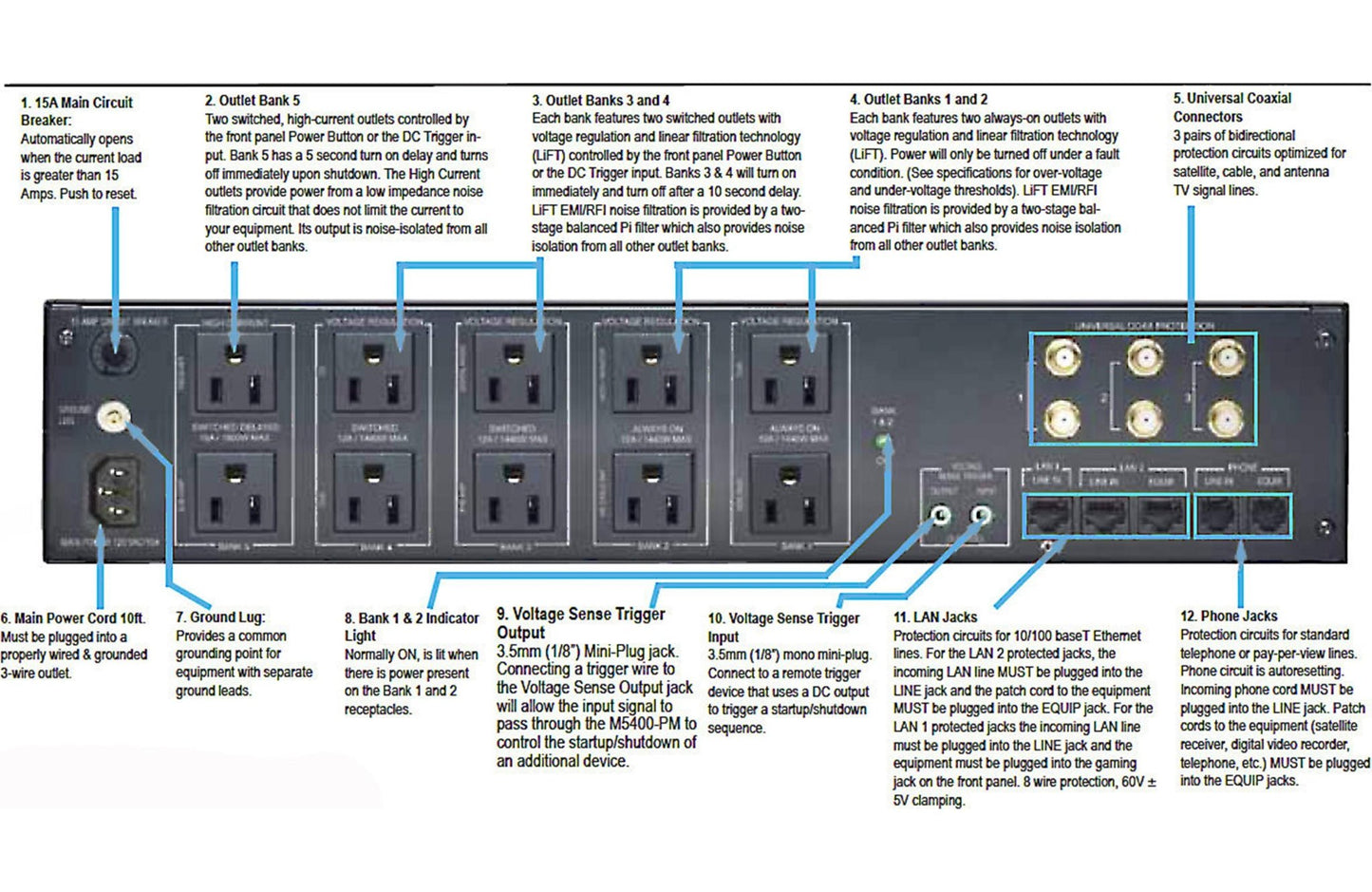 Panamax M5400 - PM 11 Outlet Home Theater Power Conditioner - electronicsexpo.com - Power Protection