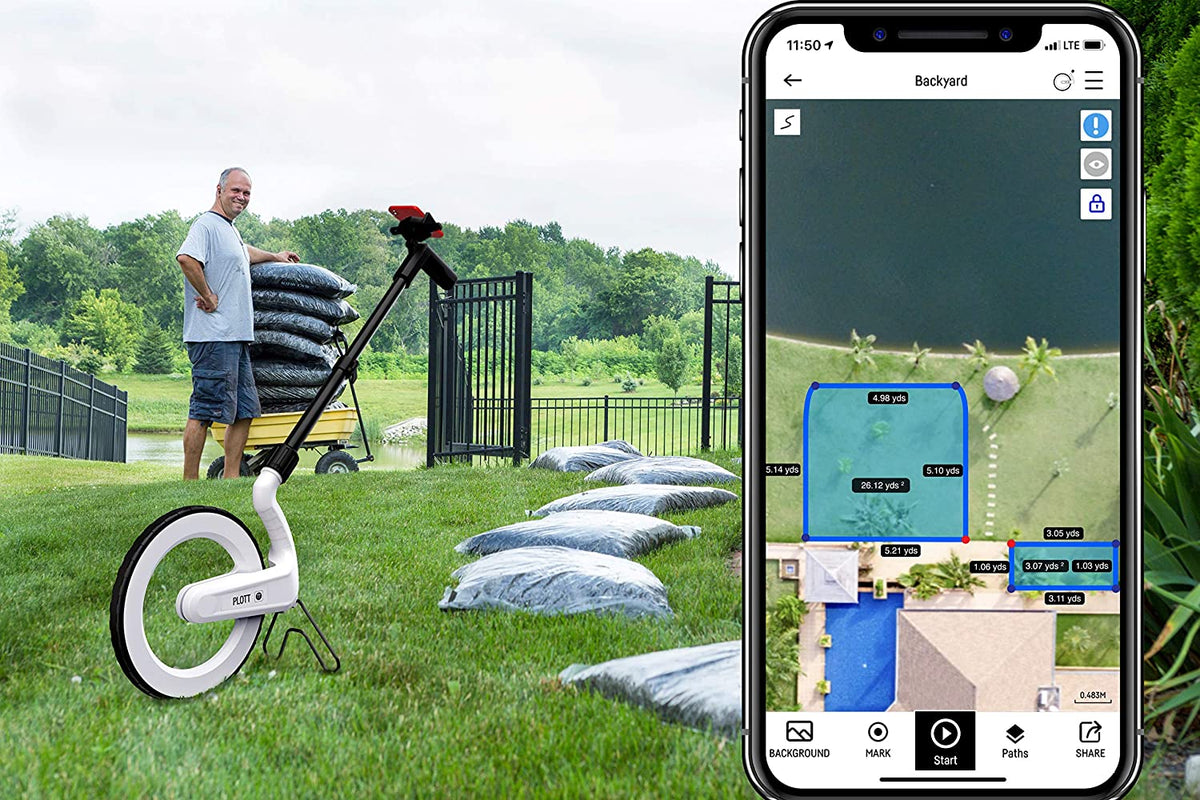 Plott Carta Digital Map & Measuring Wheel, Connects to App for Quick Estimation and Sharing Files - electronicsexpo.com-Mapping & Measuring Wheels