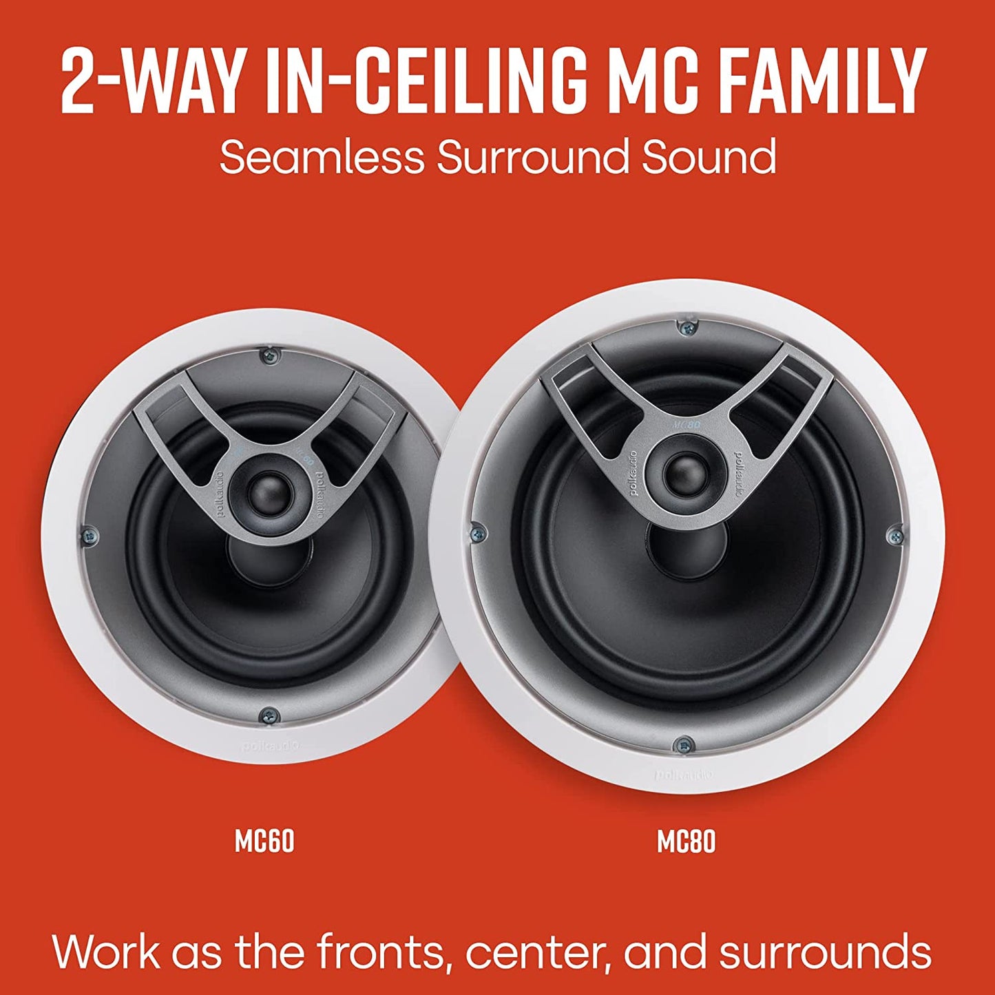 Polk Audio MC80 2 - Way In - Ceiling 8" Speaker (Each/White) - electronicsexpo.com - In Ceiling In Wall Speakers