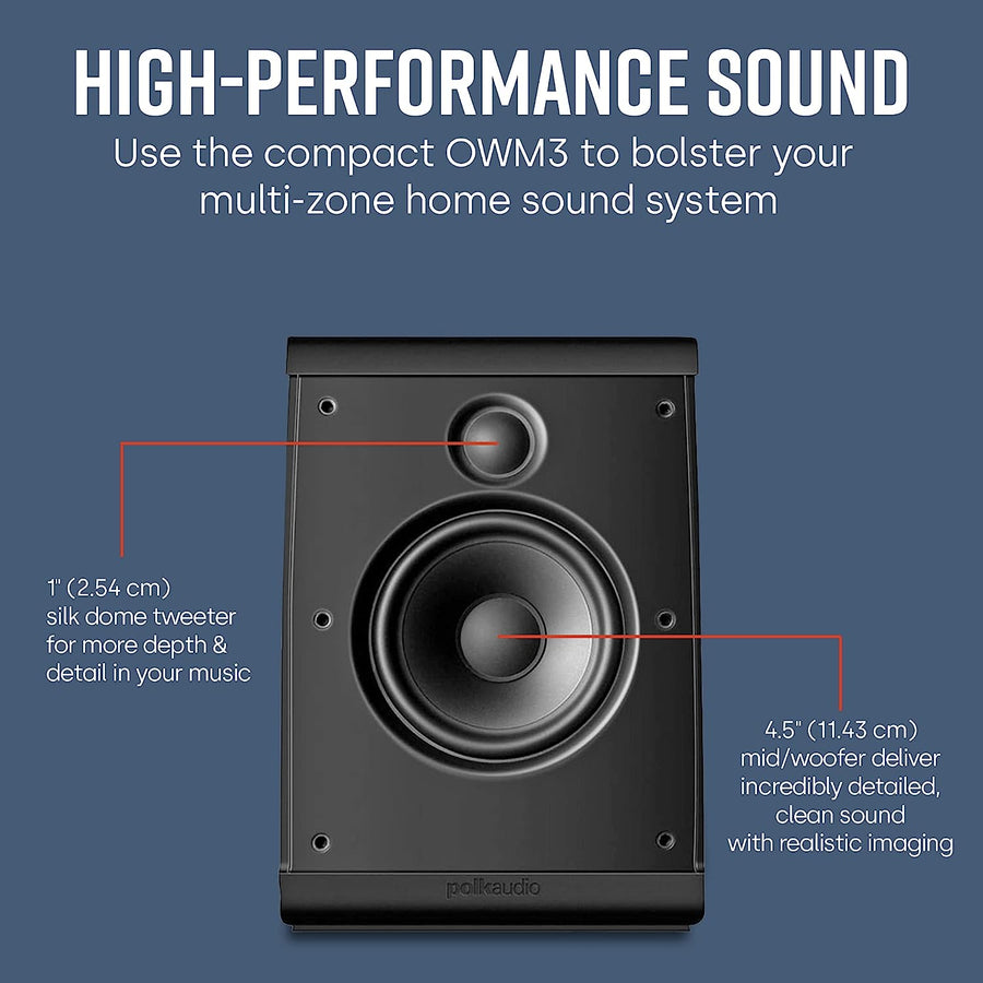 Polk Audio OWM3 Multi - Purpose Home Theater Speakers (Pair) - electronicsexpo.com - Surround Speakers