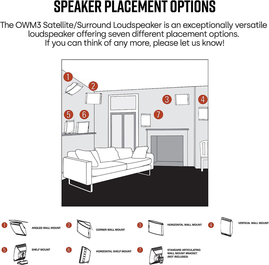 Polk Audio OWM3 Multi - Purpose Home Theater Speakers (Pair) - electronicsexpo.com - Surround Speakers