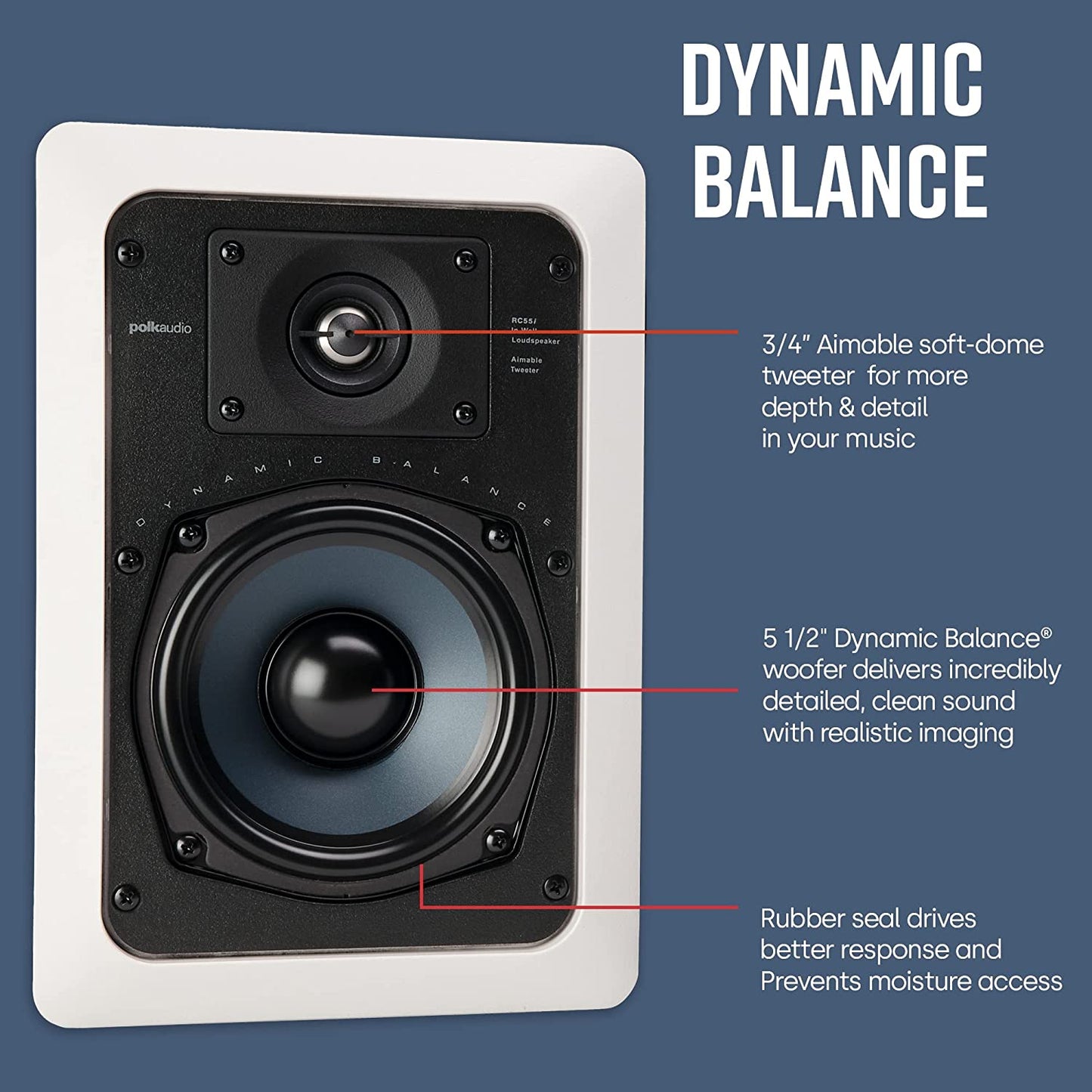 Polk Audio RC55i In - Wall Speakers (Pair) - electronicsexpo.com - In Ceiling In Wall Speakers