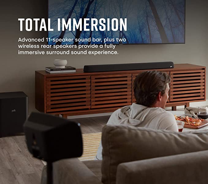 Polk MagniFi Max AX SR 7.1.2 Channel Sound Bar with 10" Wireless Subwoofer & SR2 Surround Speakers (2022 Model) - electronicsexpo.com - Soundbars