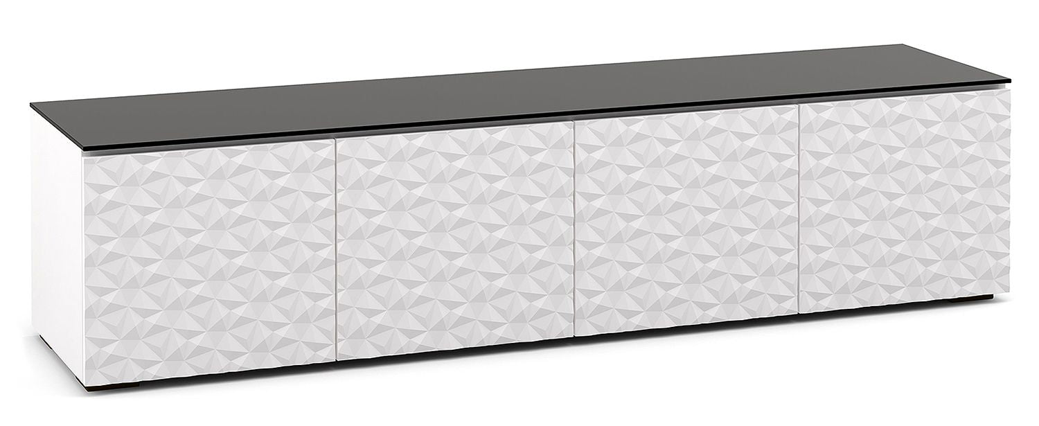 Salamander Designs Milan 247 Quad - Width A/V Cabinet (White/Black Glass) - electronicsexpo.com - Media Cabinets