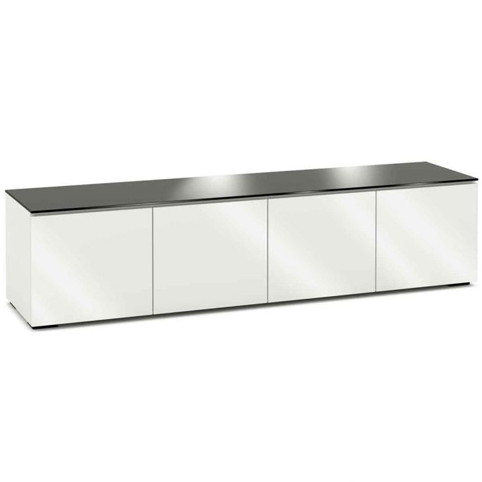 Salamander Designs Miami 247 Quad-Width AV Cabinet-Gloss White/Black Glass