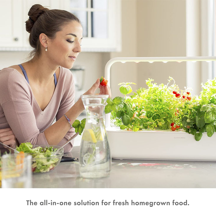 Click & Grow Indoor Herb Garden Kit with Grow Light/Vegetable & Herb Garden Starter Kit with 9 Plant pods