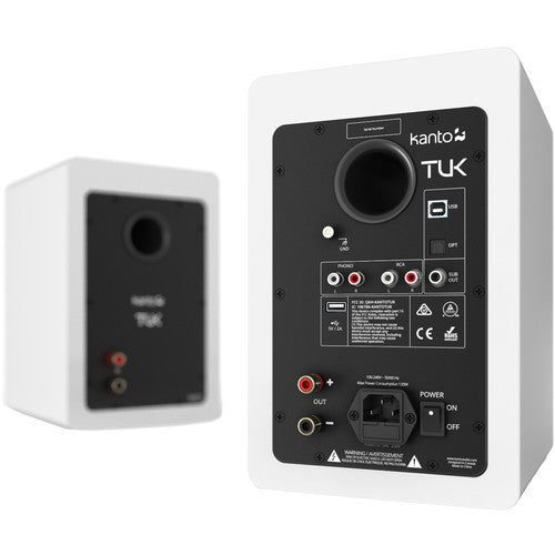 Kanto TUK Powered Bluetooth Speakers (Pair/Matte White)