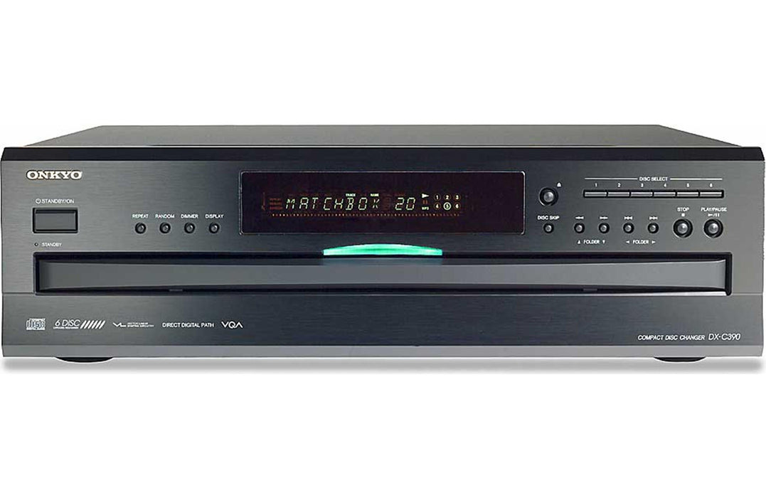 Onkyo DXC390 6 Disc CD Changer with MP3 CD Playback - Black - CD Players - electronicsexpo.com